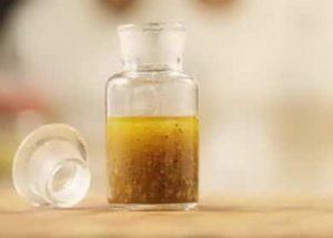 Dressing for vinaigrette according to a step by step recipe with a photo