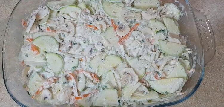 put the ingredients in a mold