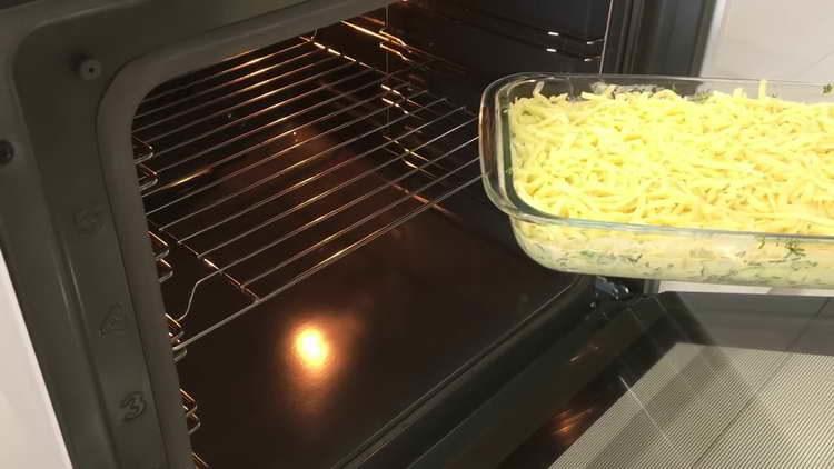 send the casserole to the oven