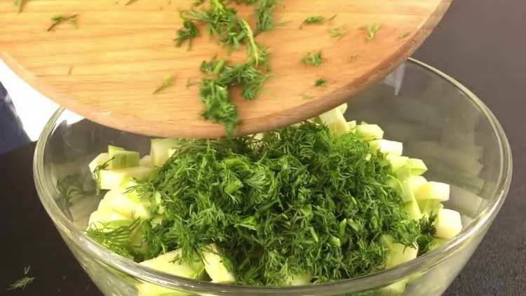chop dill greens