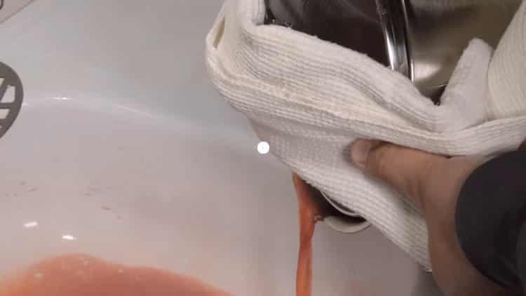 To prepare beets, drain the water