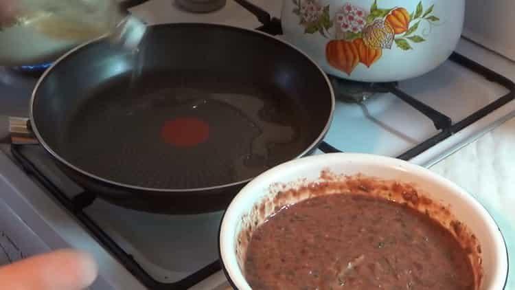 Heat the pan to cook