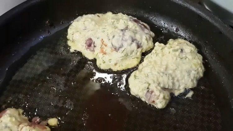 Chicken liver in batter according to a step by step recipe with photo