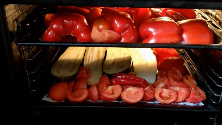 Bake vegetables for cooking