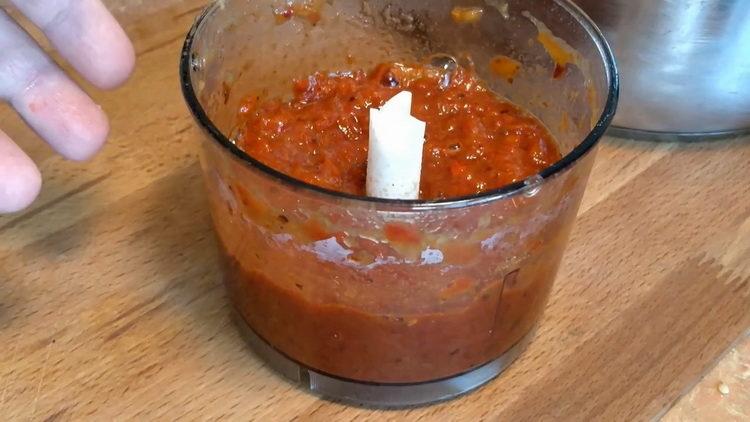 Grind vegetables to cook