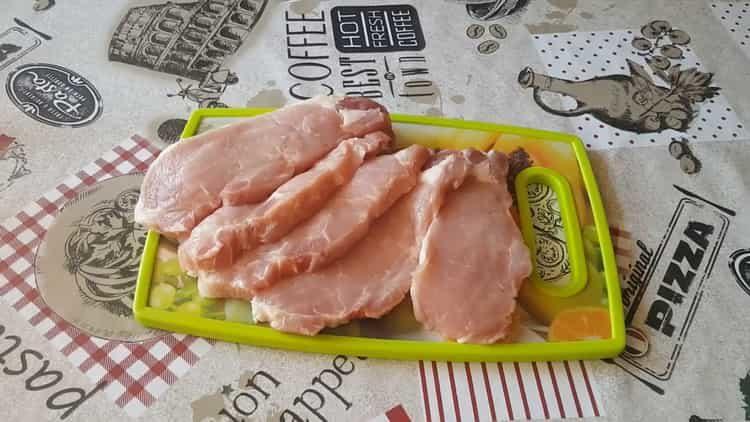 Cooking meat in French with mushrooms in the oven