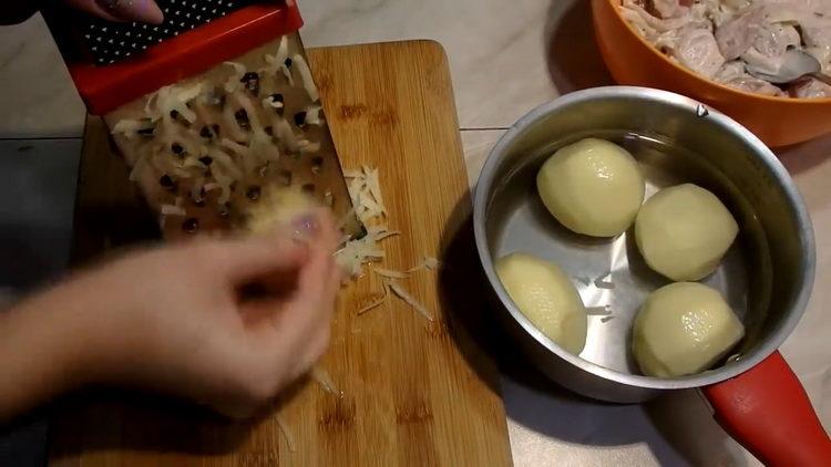 Grate carrots for cooking