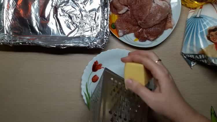 Grate cheese to cook