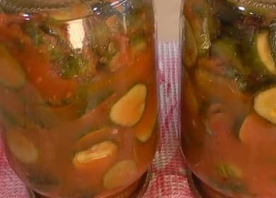 Cucumbers circles in tomato for the winter 🥒