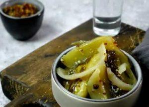 Delicious mustard cucumbers