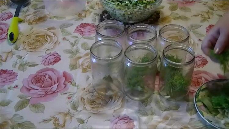 Lay greens for cooking