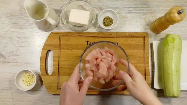 cut into slices of fillet