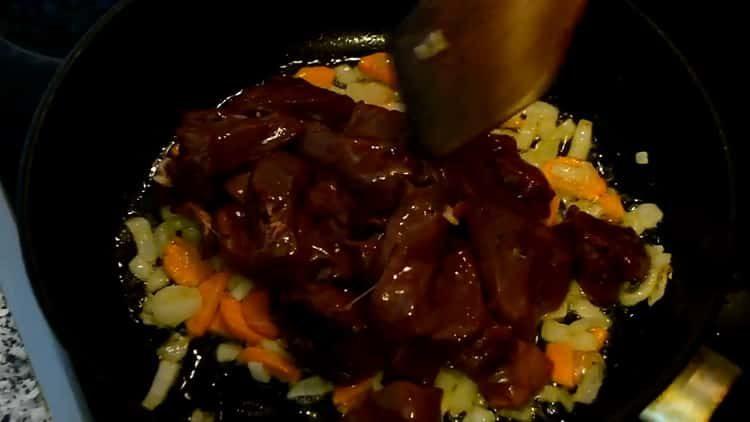 Add the liver to cook