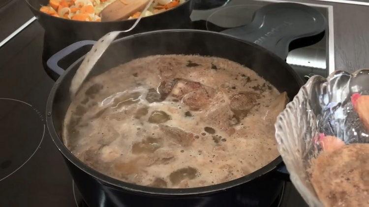 Prepare the ingredients for cooking.