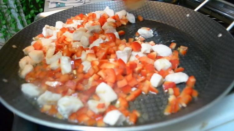 Mix the ingredients to cook.