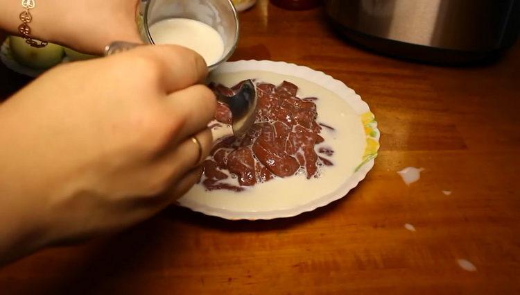 For cooking, put the liver in milk