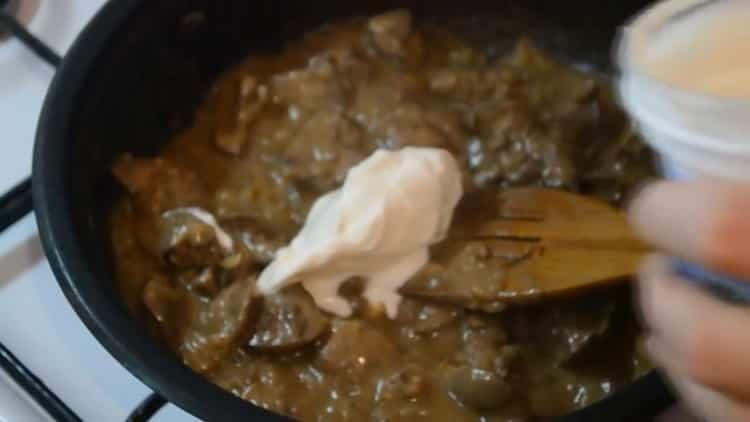 Add sour cream for cooking