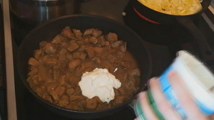 Add sour cream for cooking