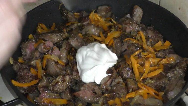 Add sour cream for cooking