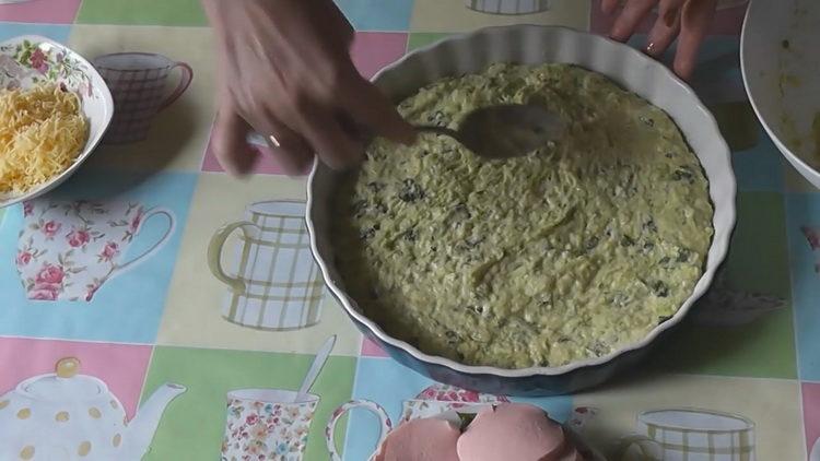 put the dough in the mold