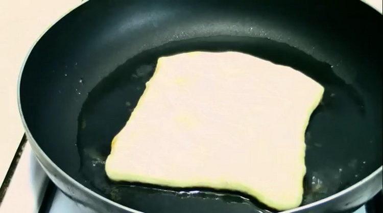 Heat the pan to cook