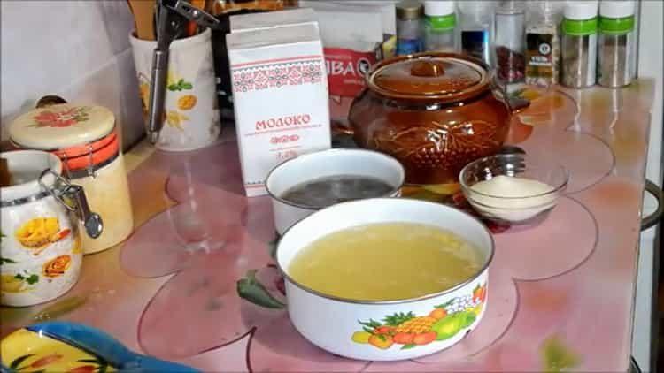 Prepare the ingredients for cooking.