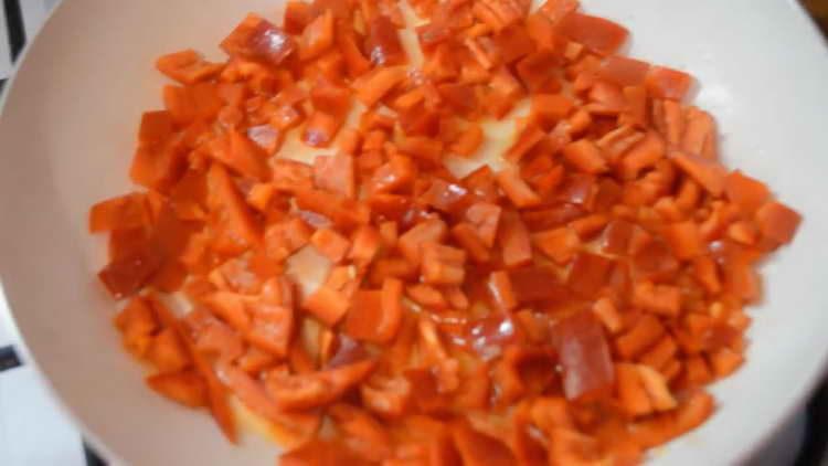 pour pepper into the pan