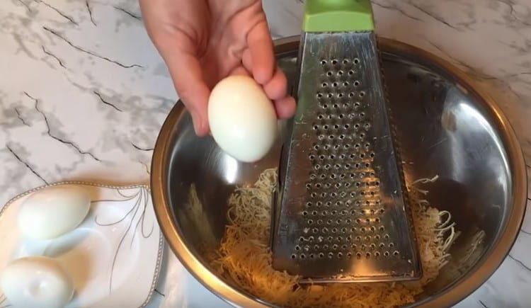 Three cheese boiled eggs.