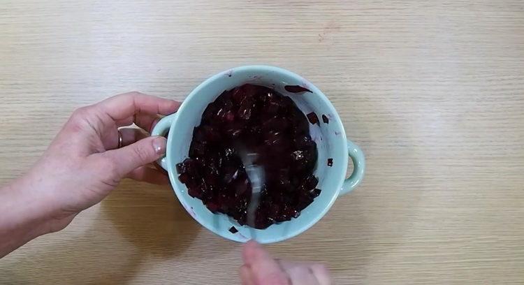 To prepare a salad, chop the beets