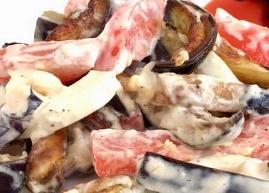 Funky eggplant salad with garlic and mayonnaise 