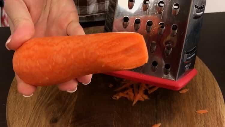 Grate carrots for cooking