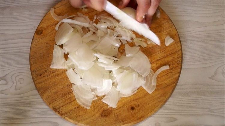 To make a salad, chop onion
