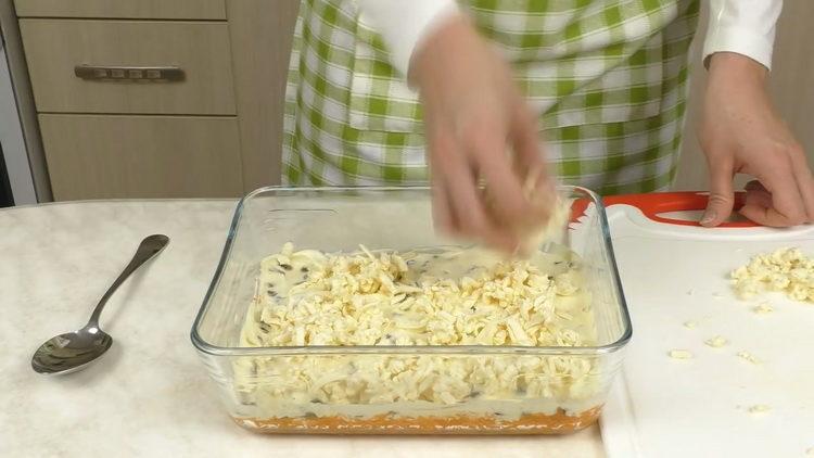 Grate cheese to cook