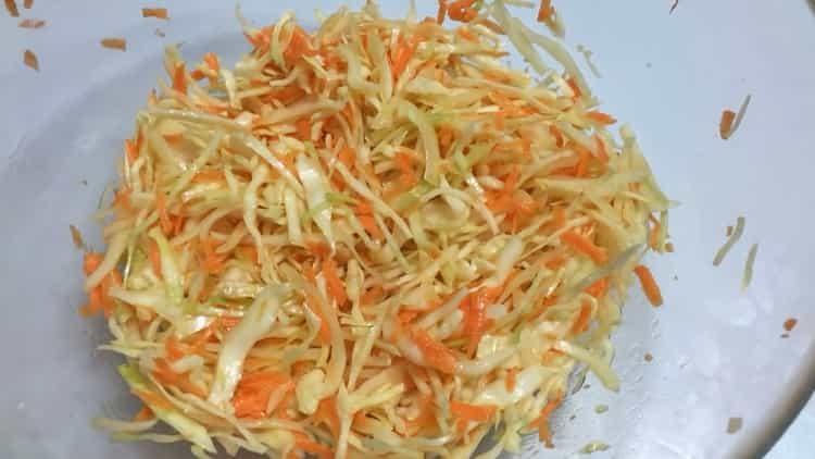 Cabbage salad with carrots according to a step by step recipe with photo
