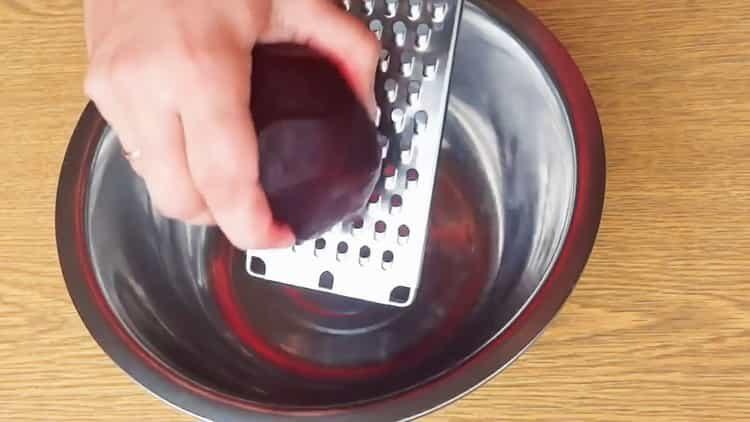 Cooking Beetroot Salad with Cheese