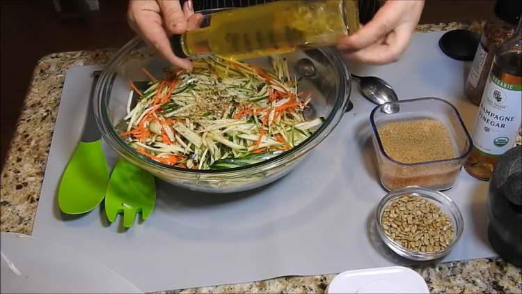 add salt and oil to vegetables