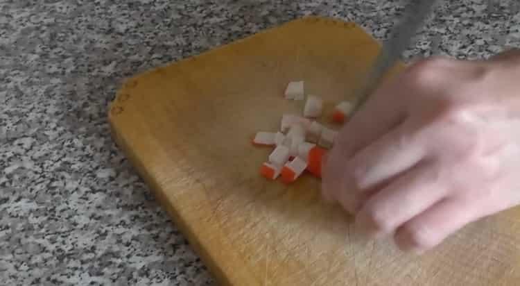 Cooking Salad Crab Sticks Corn Eggs