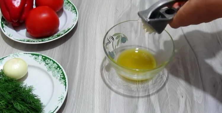 add garlic to the dressing