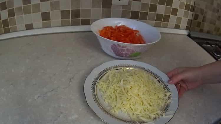 Grate cheese to cook
