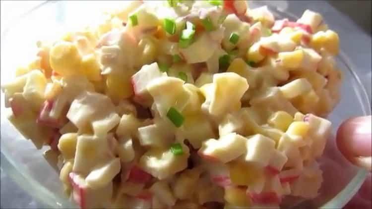 salad with crab sticks and squid recipe