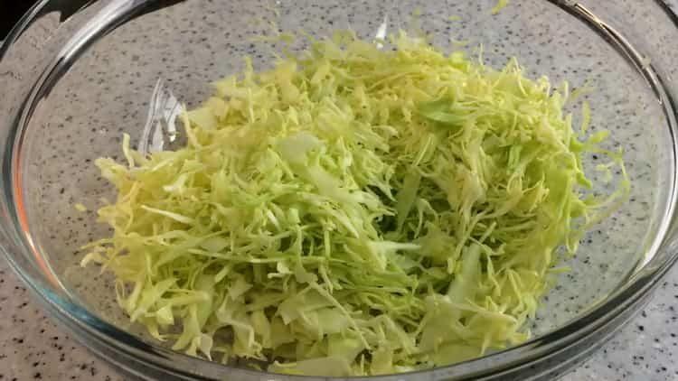 ready-made salad with crab sticks and cabbage