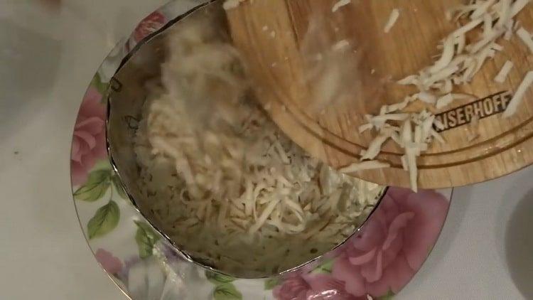 Lay out the ingredients to prepare the food.