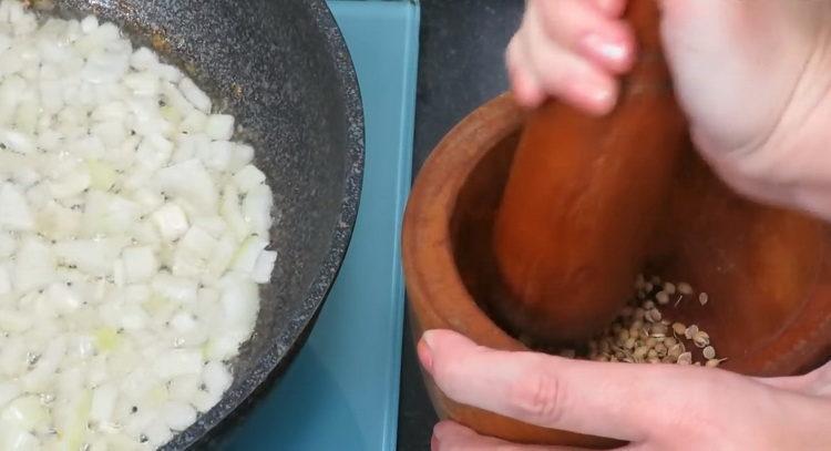 To prepare a dish, prepare a mortar