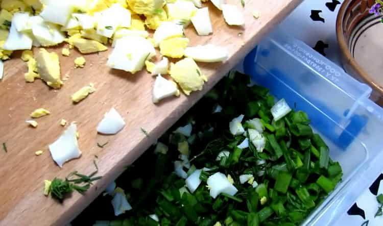 Cut eggs for cooking