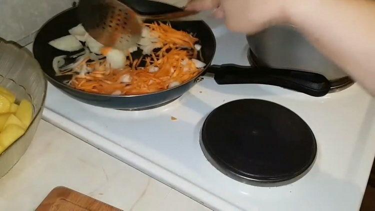 Prepare the ingredients for cooking.