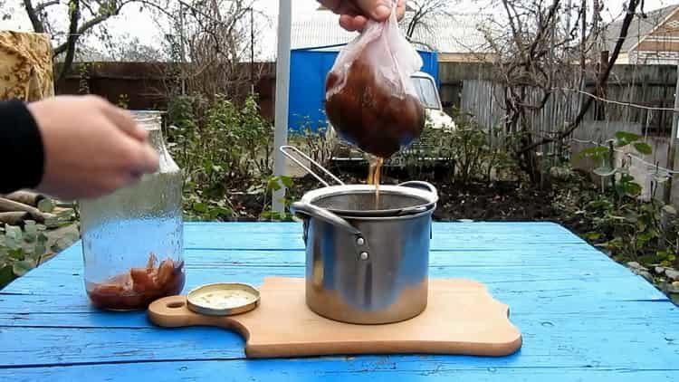 Remove plums to cook