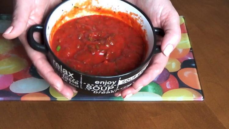 Prepare the ingredients for cooking.