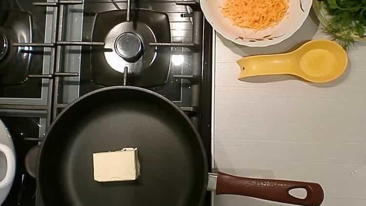 Heat the pan to cook