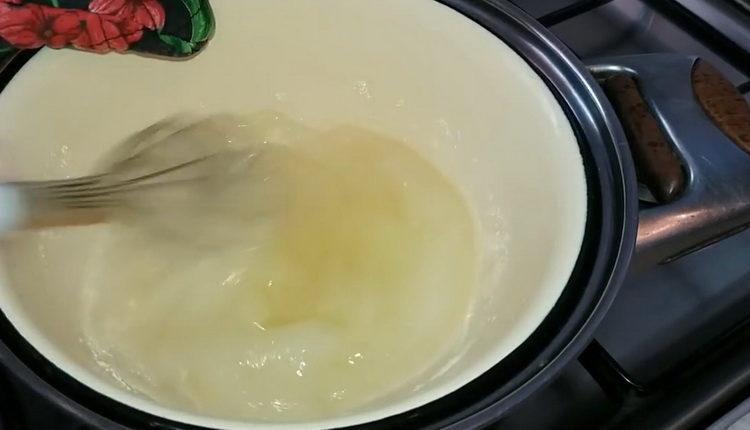 Beat whites to make a cake