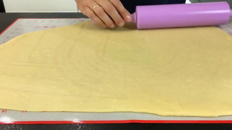 Roll out the dough to cook